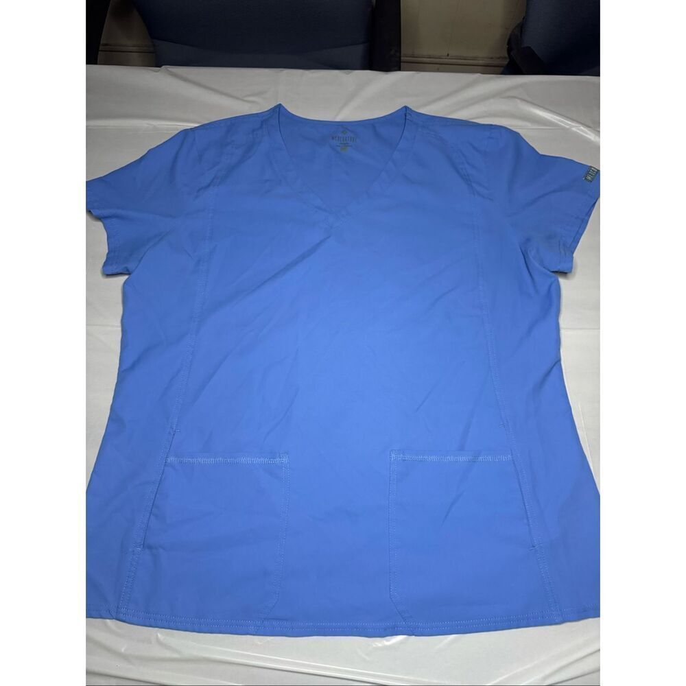 Med Couture Ceil Blue Short Sleeve Scrub Top Size 2XL